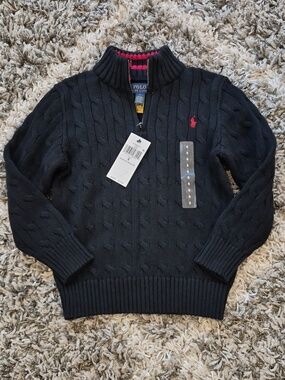 Polo Ralph Lauren Cable-Knit Cotton Quarter-Zip Sweater